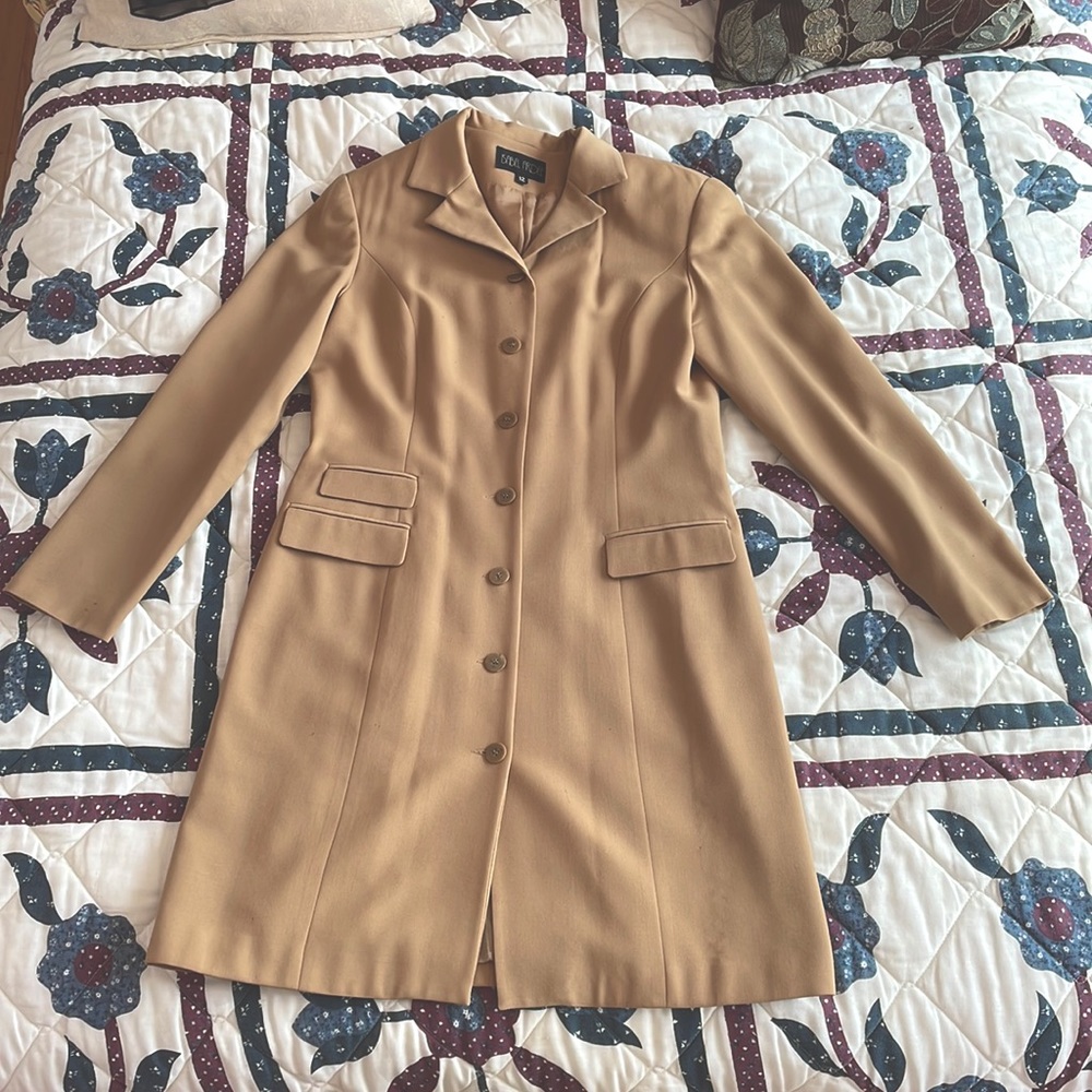 Tan Long Sleeve Coat | Isabel Ardee